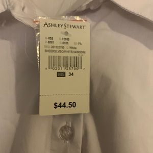 Ashley Stewart white shirt body suit size 34